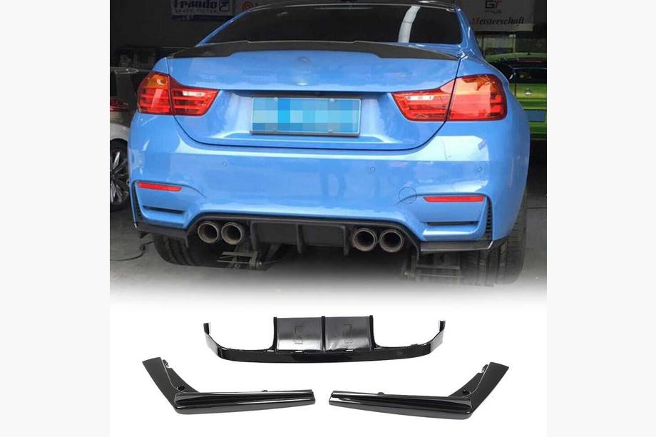 BMW 4 Series F32/F33/F36 2012-2020 Rear Bumper Diffuser Carbon ABS V14 (for F82/F83) Image