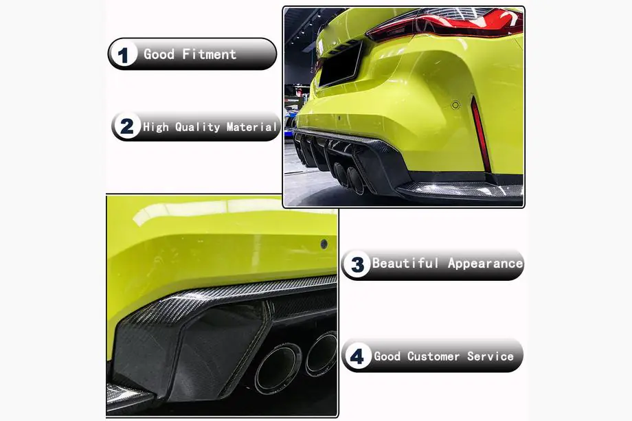 BMW 3 Series G20/G21 2018- Rear Bumper Diffuser V3 (for G80, Carbon) Photo 3