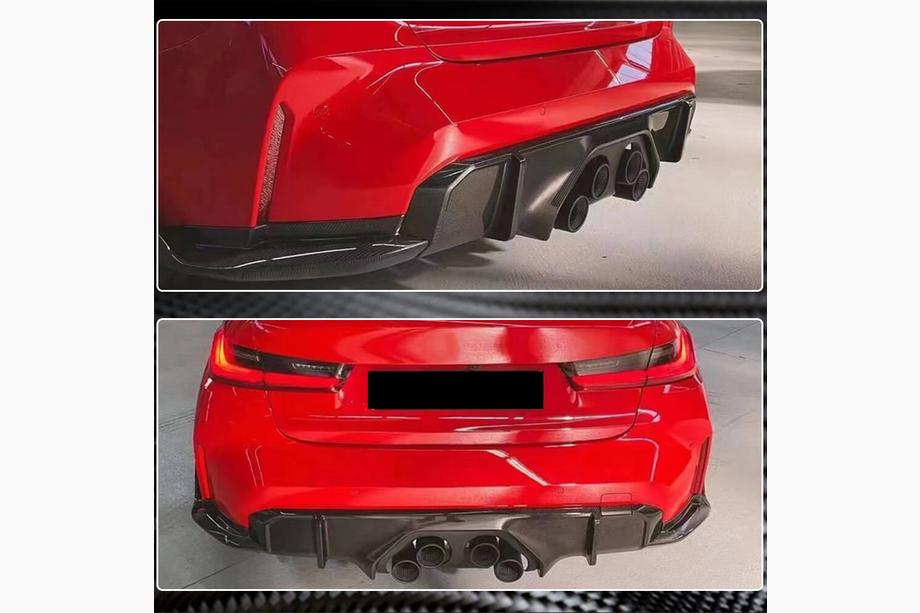 BMW 4 Series G22/23/26 2020- Rear Bumper Diffuser V2 (for G82/G83, Carbon) Photo 4