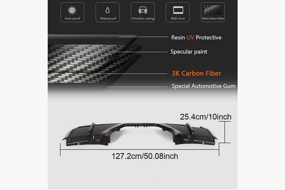 BMW 4 Series G22/23/26 2020- Rear Bumper Diffuser V2 (for G82/G83, Carbon) Photo 5