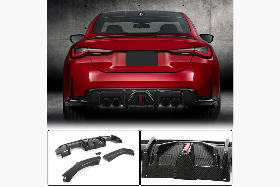 BMW 4 Series G22/23/26 2020- Rear Bumper Diffuser Dry Carbon V5 (for G82/G83 2021+) Image