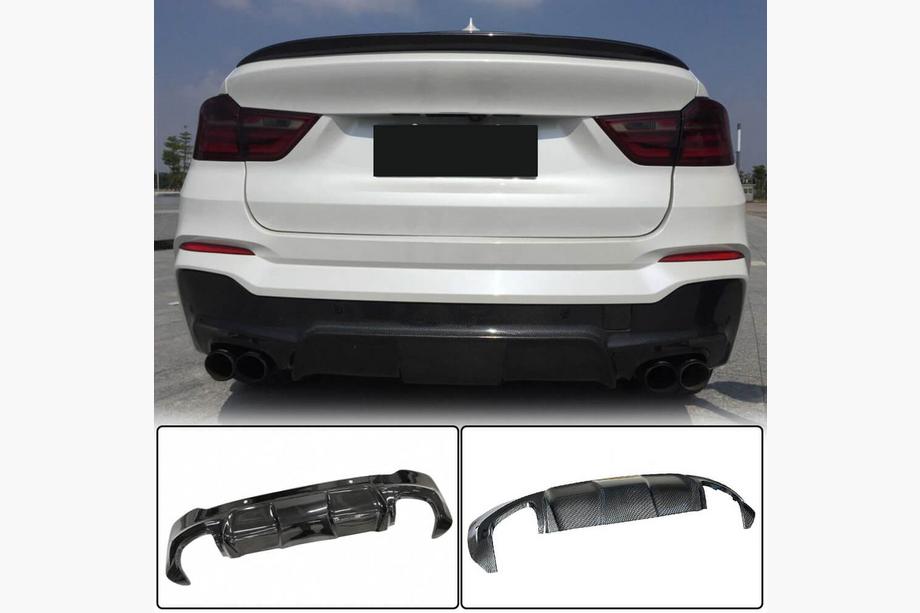 BMW X4 F26 2014-2018 Rear Bumper Diffuser (for M-Sport, Carbon) Photo 1