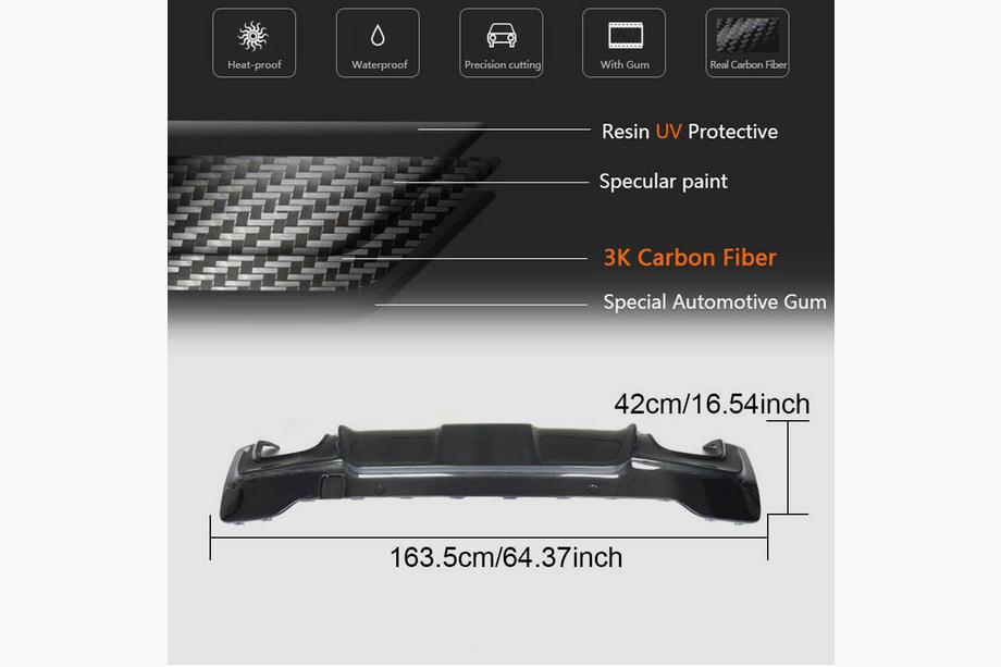 BMW X4 F26 2014-2018 Rear Bumper Diffuser (for M-Sport, Carbon) Photo 5