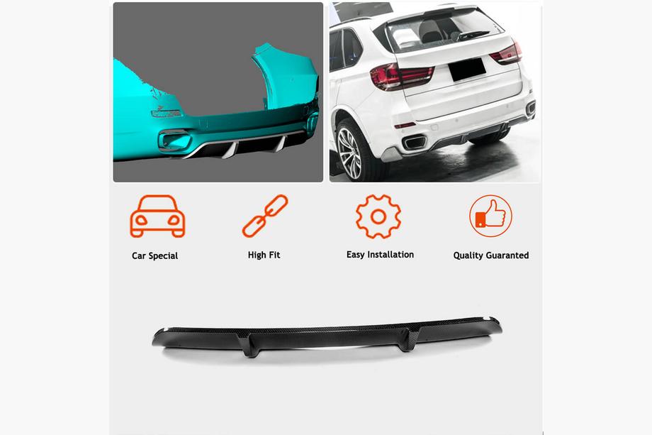 BMW X5 F15 2013-2018 Rear Bumper Diffuser V1 (for M-Sport, Carbon) Photo 3