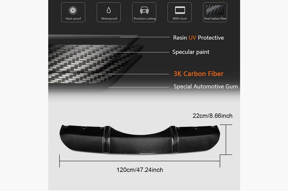 BMW X5 F15 2013-2018 Rear Bumper Diffuser V2 (for M-Sport, Carbon) Photo 1