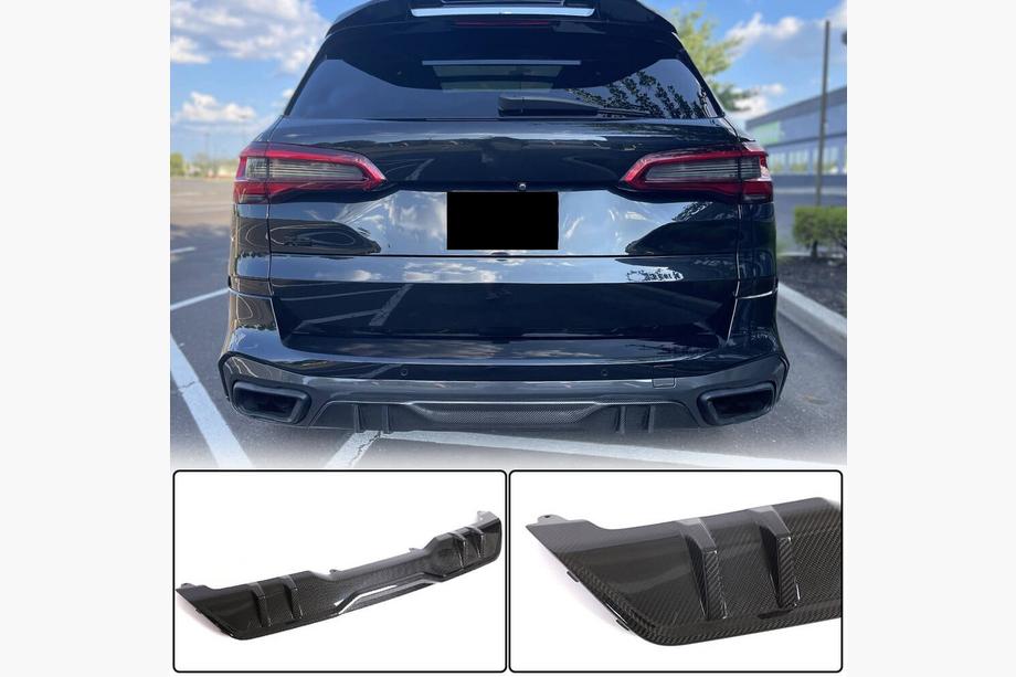 BMW X5 G05 2019–2026 Rear Bumper Diffuser V1 (2018-2022, Real Carbon) Image