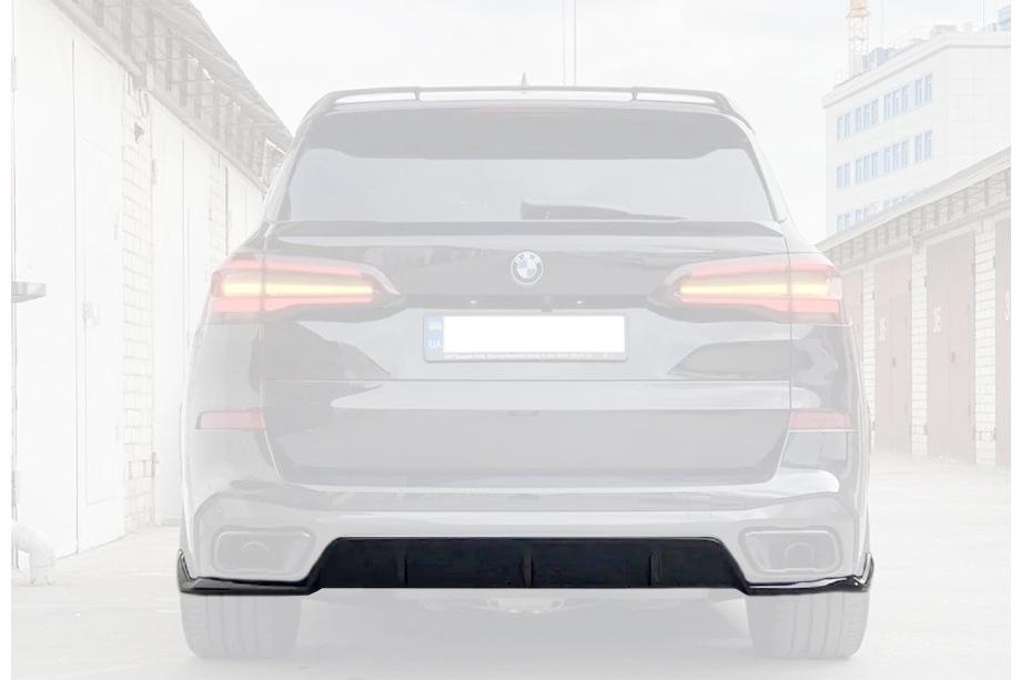 BMW X5 G05 2019–2026 Rear Bumper Diffuser V2 (2018-2022, Gloss Black) Photo 3