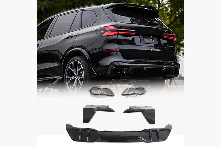 BMW X5 G05 2019–2026 Rear Bumper Diffuser V4 (2018-2022, Gloss Black) Image