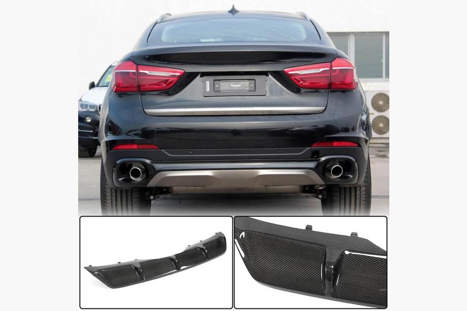 BMW X6 F16 2014-2019 Rear Bumper Diffuser V1 (for Base, Carbon) Image