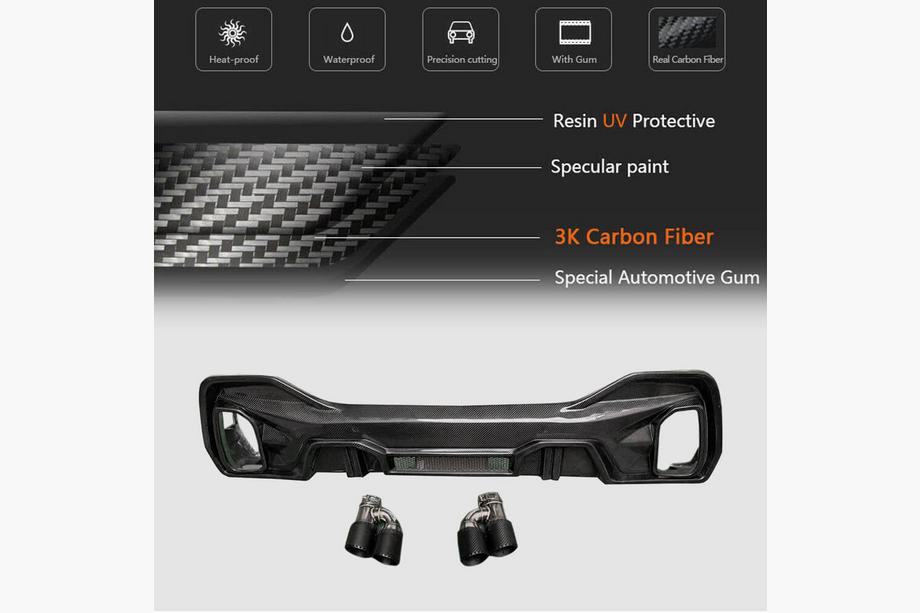 BMW X6 G06 2019–2027 Rear Diffuser for M-Sport (2018-2022, Carbon) Photo 7