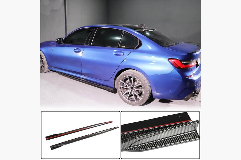 BMW 3 Series G20/G21 2018- Side Skirt Extensions V2 (for G20 M-Sport, Carbon) Photo 1