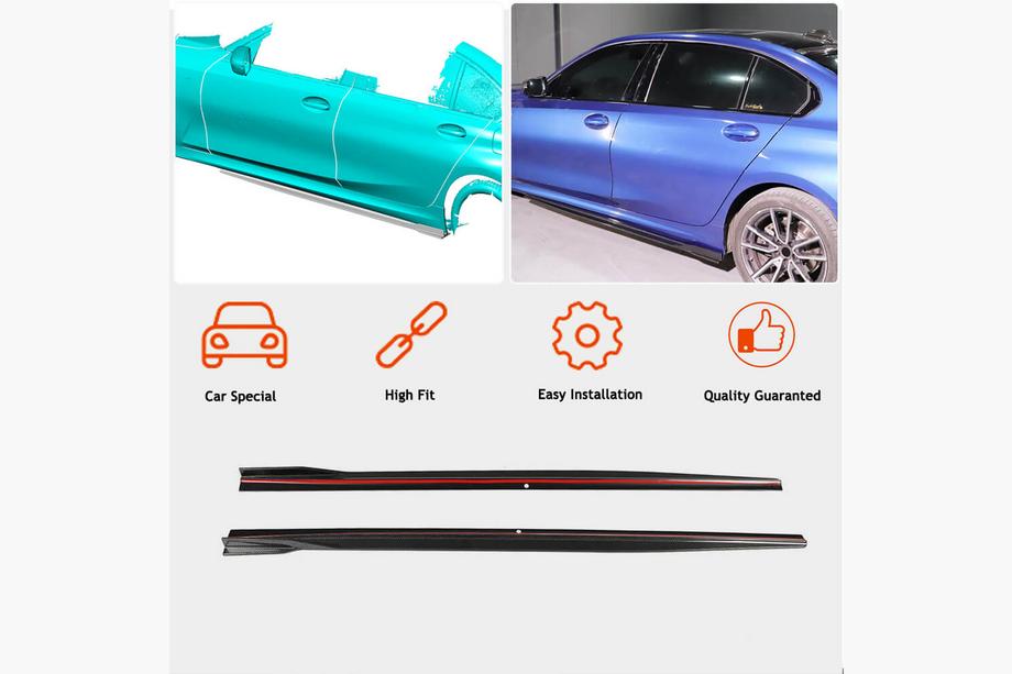BMW 3 Series G20/G21 2018- Side Skirt Extensions V2 (for G20 M-Sport, Carbon) Photo 2