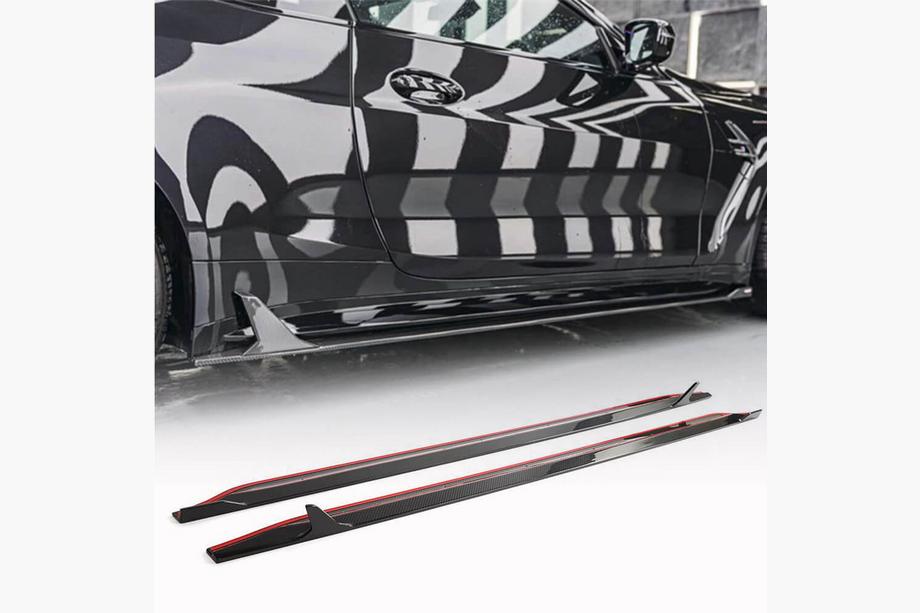 BMW 3 Series G20/G21 2018- V6 Side Skirt Extensions (for G80, Carbon) Image