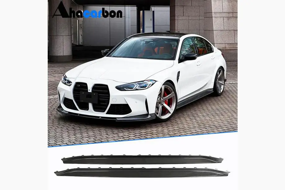 BMW 3 Series G20/G21 2018- Side Skirt Extensions V5 (for G80, Carbon) Image