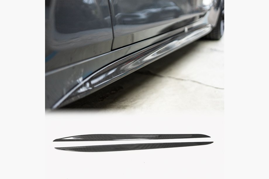 BMW 4 Series G22/23/26 2020- Side Skirt Extensions V2 (for G22/G23 M-Sport, Carbon) Photo 1