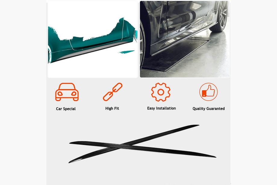 BMW 4 Series G22/23/26 2020- Side Skirt Extensions V2 (for G22/G23 M-Sport, Carbon) Photo 2