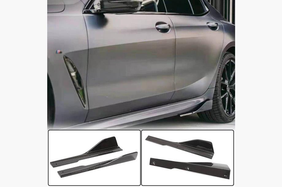 BMW 8 Series G14/G15/G16 2018- Side Skirt Extensions V2 (for G16 M-Sport/F93 M8, Carbon) Image
