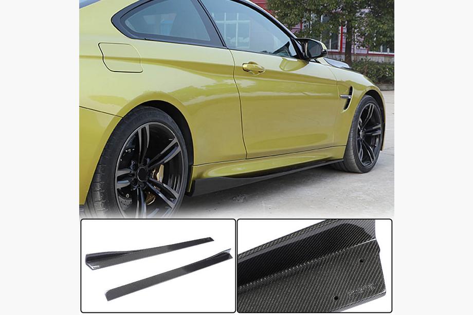 BMW 4 Series F32/F33/F36 2012-2020 Side Skirt Extensions V2 (for F82/F83, Carbon) Image
