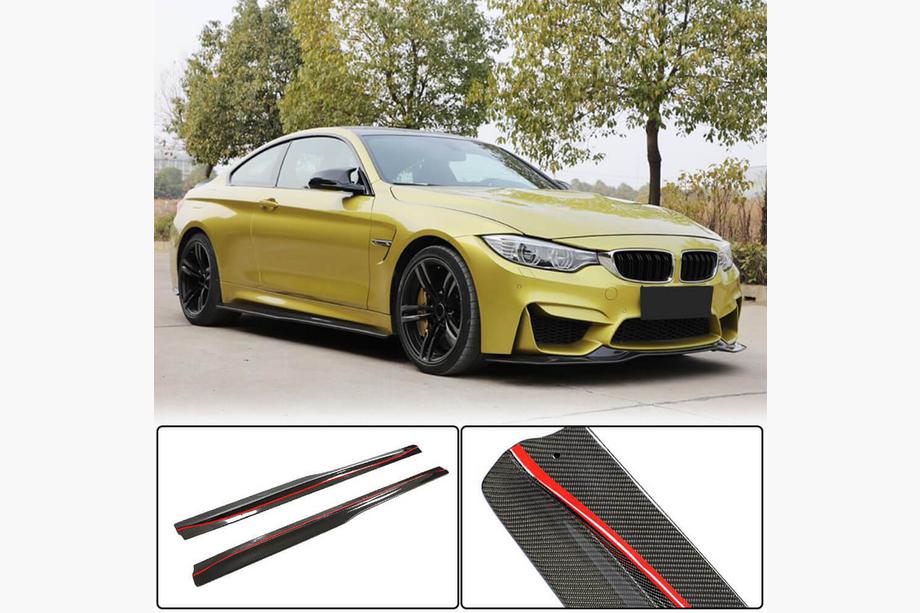 BMW 4 Series F32/F33/F36 2012-2020 Side Skirt Extensions V3 (for F82/F83, Carbon) Photo 1