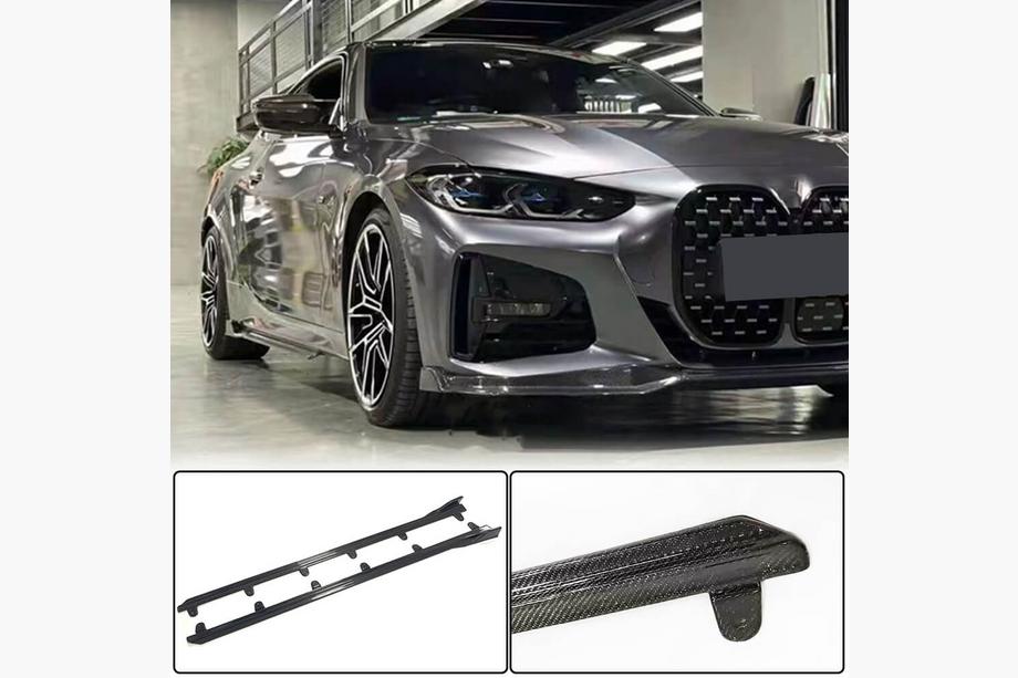 BMW 4 Series G22/23/26 2020- Side Skirt Extensions V3 (for G22/G23 M-Sport, Carbon) Image