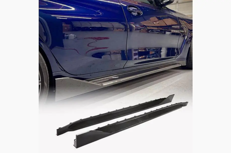 BMW 3 Series G20/G21 2018- Side Skirt Extensions V2 (for G80, Carbon) Image
