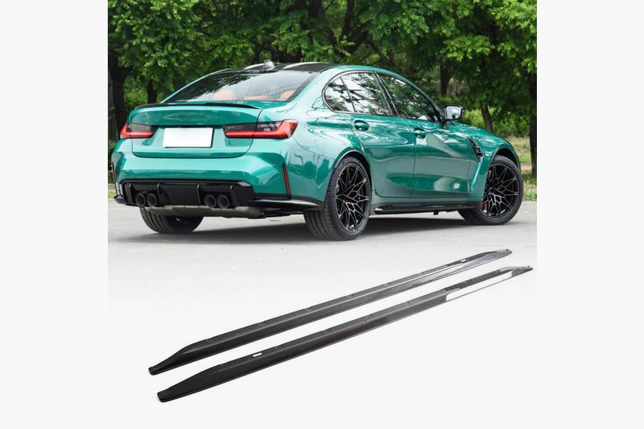 BMW 3 Series G20/G21 2018- Side Skirt Extensions V3 (for G80, Carbon) Photo 1
