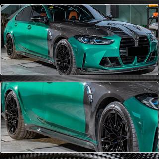 Side Skirt Extensions V4 (for G80, Carbon) BMW 3 Series G20/G21 2018- photo 3