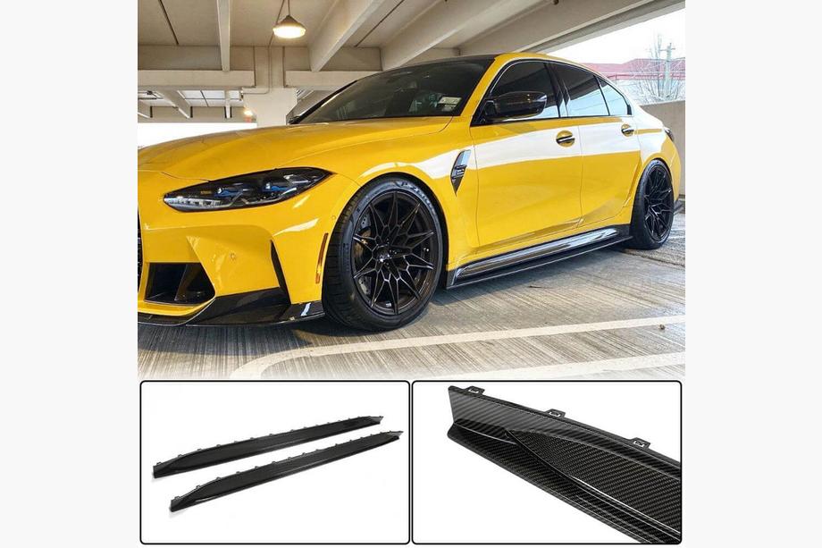 BMW 3 Series G20/G21 2018- Carbon V5 Side Skirt Extensions (for G80) Image