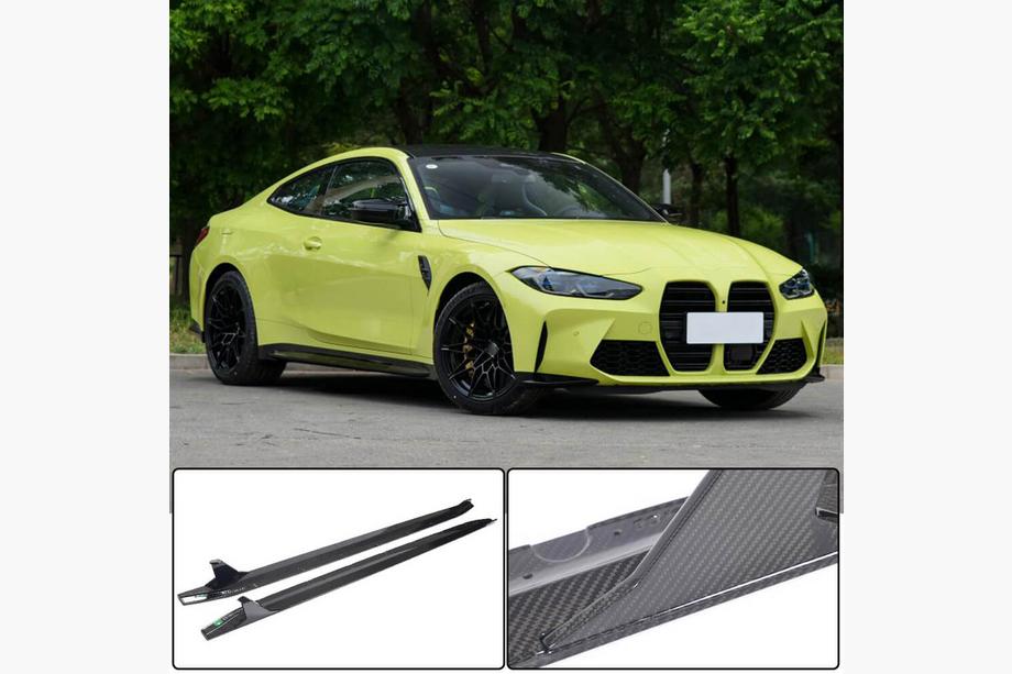 BMW 4 Series G22/23/26 2020- Side Skirt Extensions V3 (for G82/G83, Carbon) Image