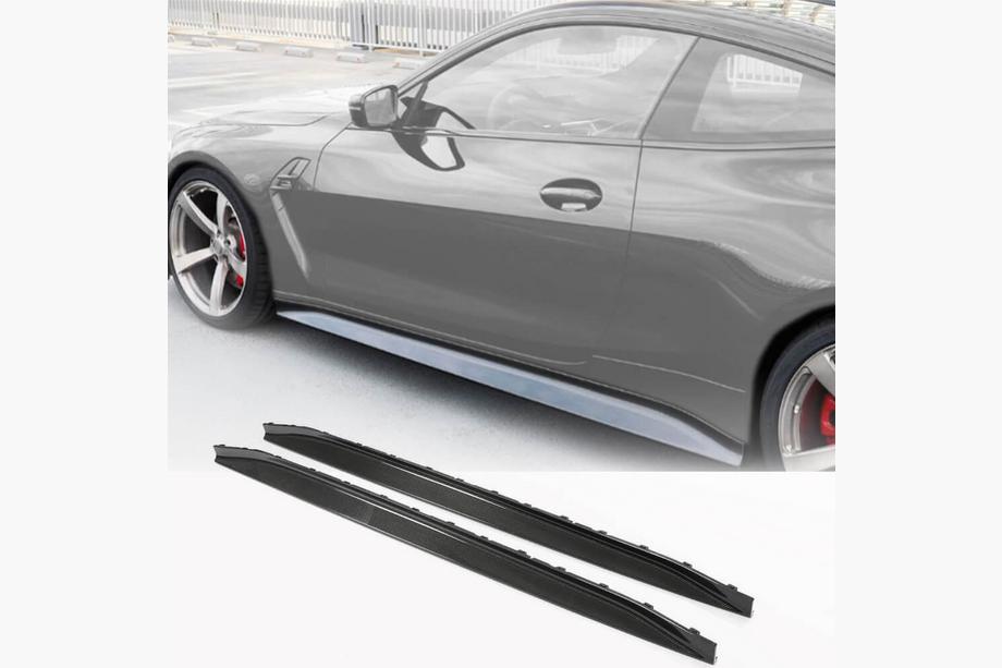 BMW 4 Series G22/23/26 2020- Side Skirt Extensions V4 (for G82/G83, Carbon) Image