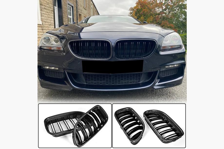 BMW 6 Series F12/F13/F06 2011-2018 M-Look Kidney Grilles (Carbon) Image