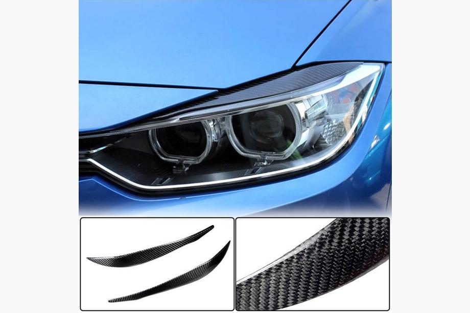 BMW 3 Series F30/F31 2012-2019 Headlight Eyelids V2 (for F30, Carbon) Image