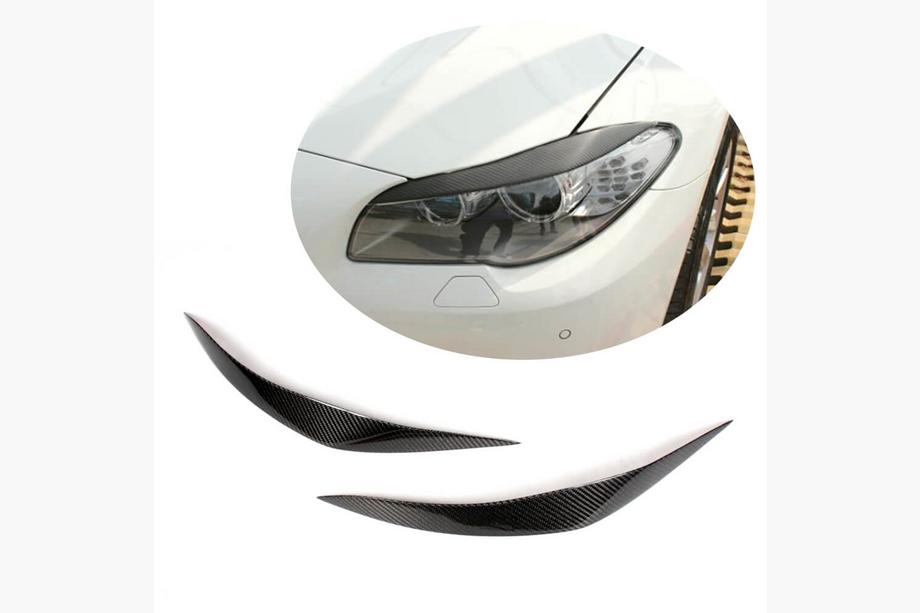 BMW 5 Series F10/F11 2010–2016 Headlight Eyelids (2010-2013, Carbon) Image