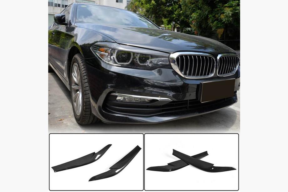 BMW 5 Series G30/G31 2017–2023 Headlight Eyelids Dry Carbon (2017-2020) Photo 1