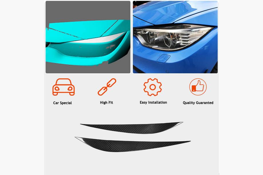 BMW 4 Series F32/F33/F36 2012-2020 Headlight Eyelids V2 (Carbon) Photo 3