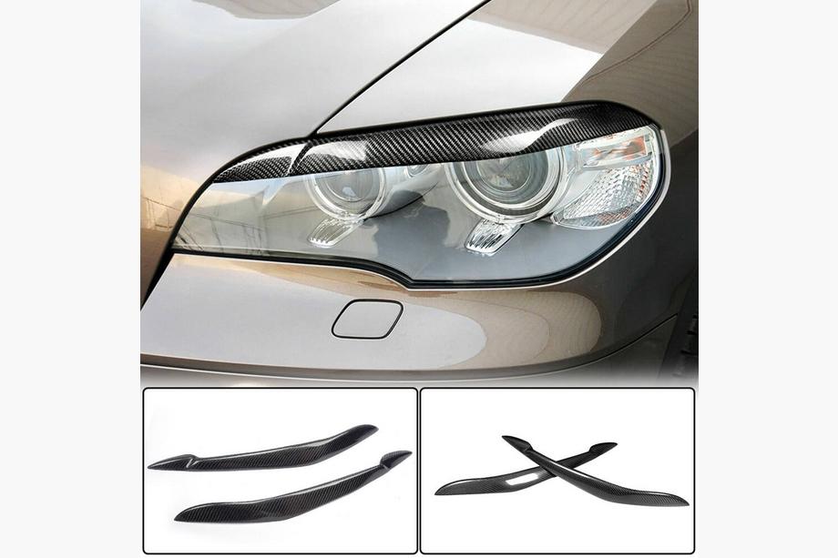BMW X5 E70 2007-2013 Headlight Eyelids (Carbon) Photo 1
