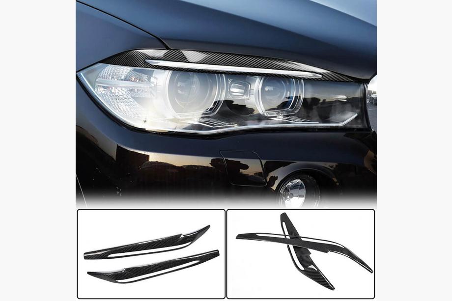 BMW X5 F15 2013-2018 Headlight Eyelids V1 (Carbon) Image