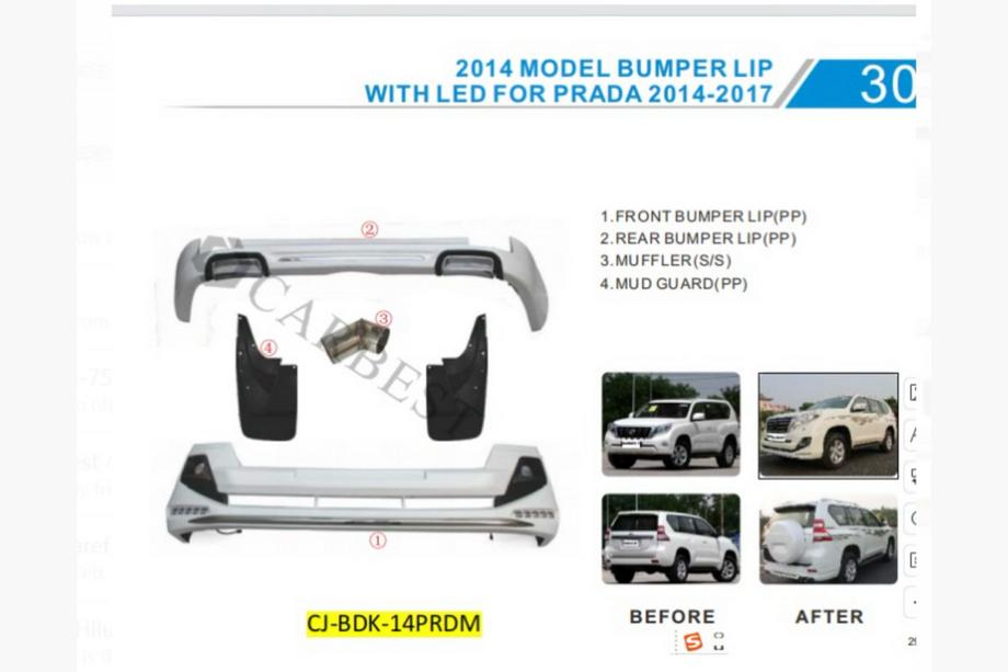 Toyota Land Cruiser Prado 150 2009-2023 Front and Rear Bumper Guards Luxury (2013-2017) Photo 28