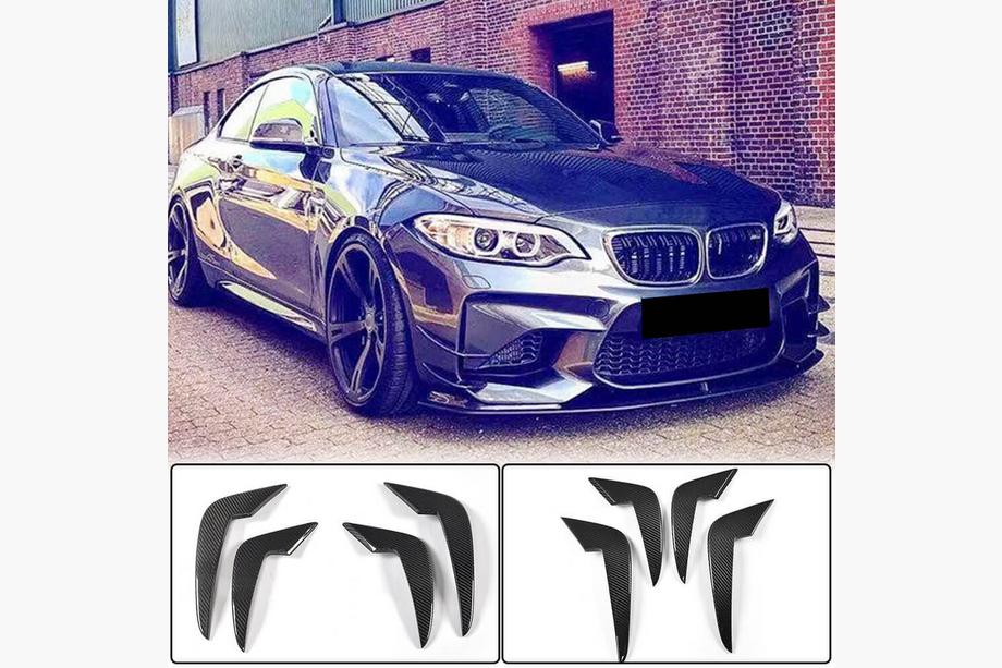 BMW 2 Series F22/F23 2014-2021 Front Bumper Flap Extensions FRP V2 for F87 M2 2016-2020 Image