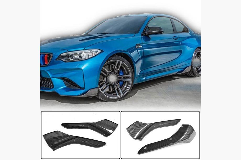 BMW 2 Series F22/F23 2014-2021 Front Bumper Flap Extensions (for F87 M2/M2C, Carbon) Image
