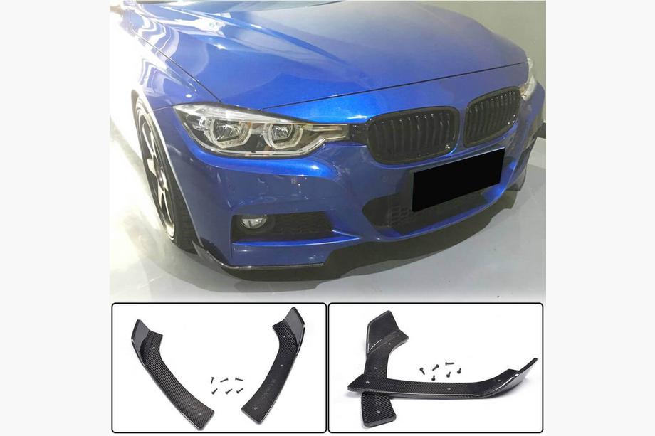 BMW 3 Series F30/F31 2012-2019 Front Bumper Flap Extensions (for F30 M-Sport, Carbon) Photo 1