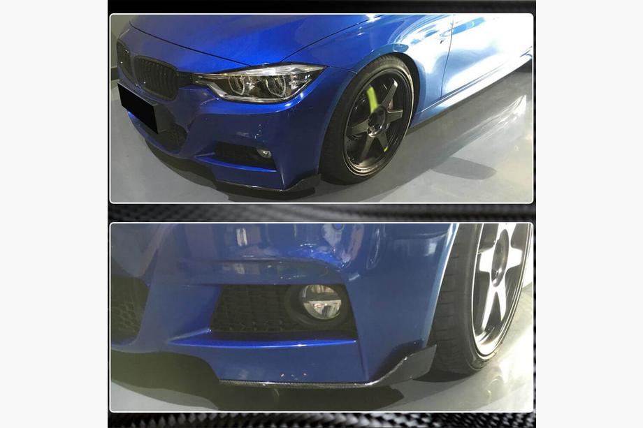 BMW 3 Series F30/F31 2012-2019 Front Bumper Flap Extensions (for F30 M-Sport, Carbon) Photo 5