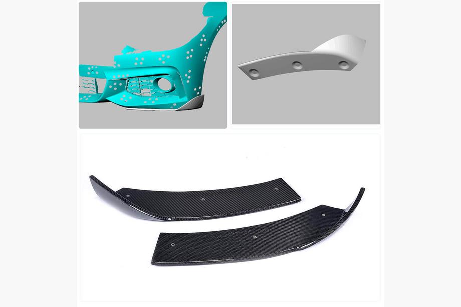 BMW 4 Series F32/F33/F36 2012-2020 Front Bumper Flap Extensions (for M-Sport, Carbon) Photo 2