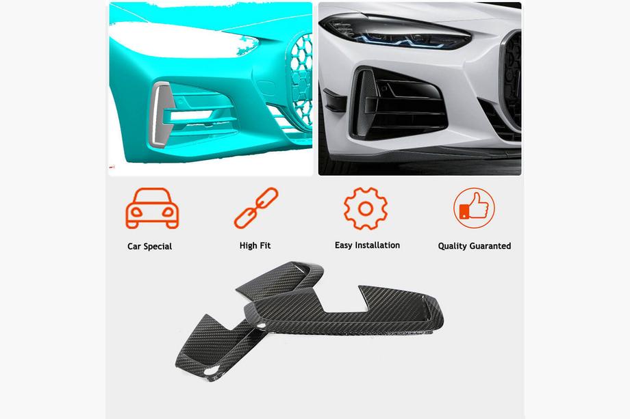 BMW 4 Series G22/23/26 2020- Front bumper lip (for G22/G23 M-Sport, Carbon) Photo 2