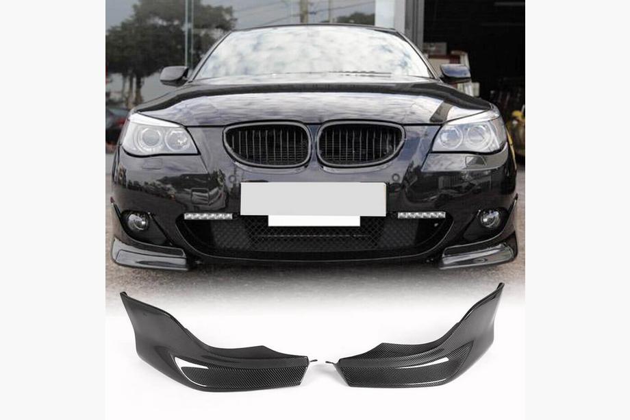 BMW 5 Series E60/E61 2003-2010 Front Bumper Flap Extensions (for M-Sport, Carbon) Photo 1