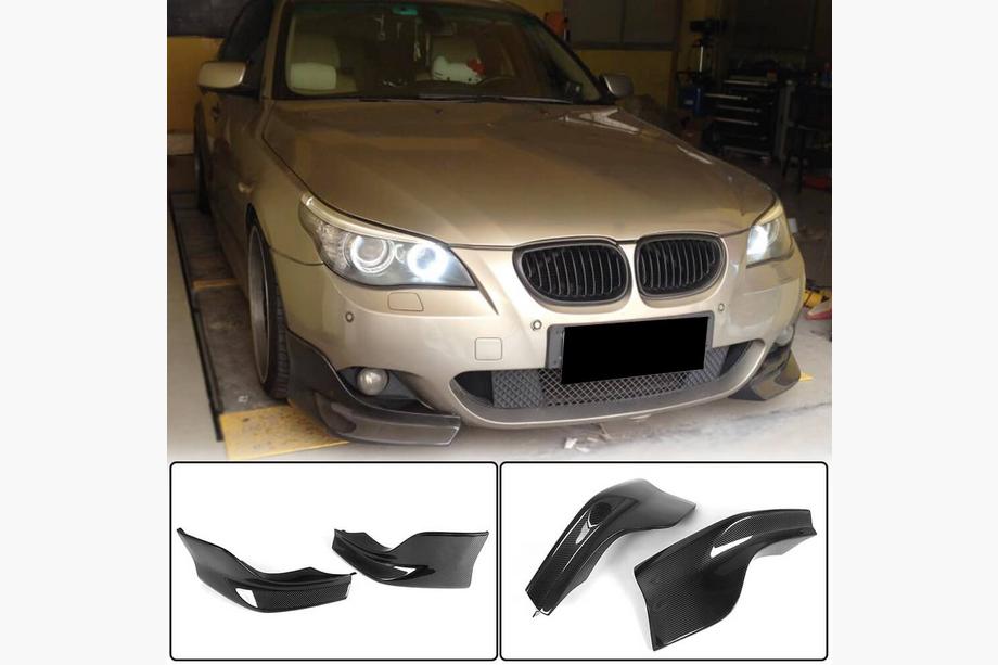 BMW 5 Series E60/E61 2003-2010 Front Bumper Flap Extensions (for M-Sport, Carbon) Photo 2