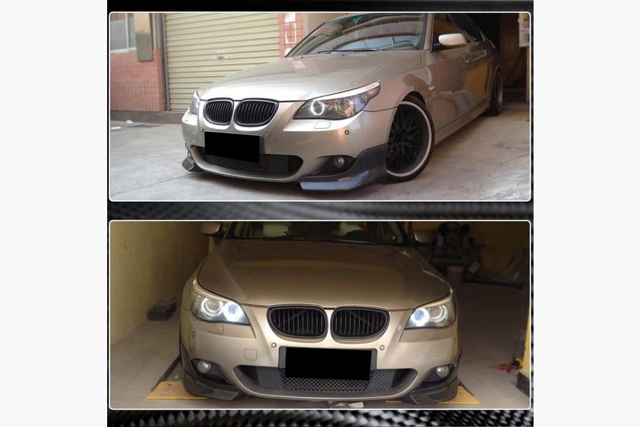 BMW 5 Series E60/E61 2003-2010 Front Bumper Flap Extensions (for M-Sport, Carbon) Photo 4