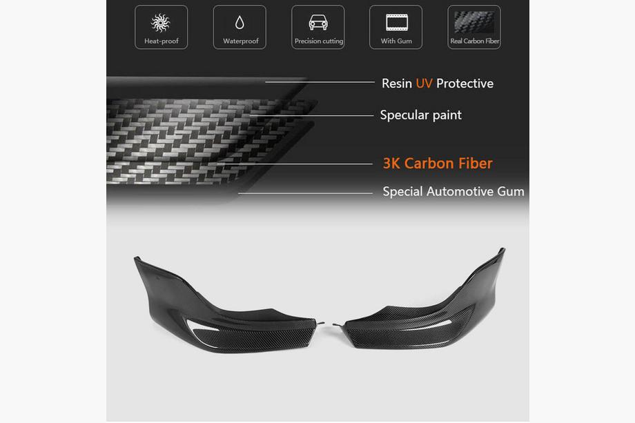 BMW 5 Series E60/E61 2003-2010 Front Bumper Flap Extensions (for M-Sport, Carbon) Photo 6