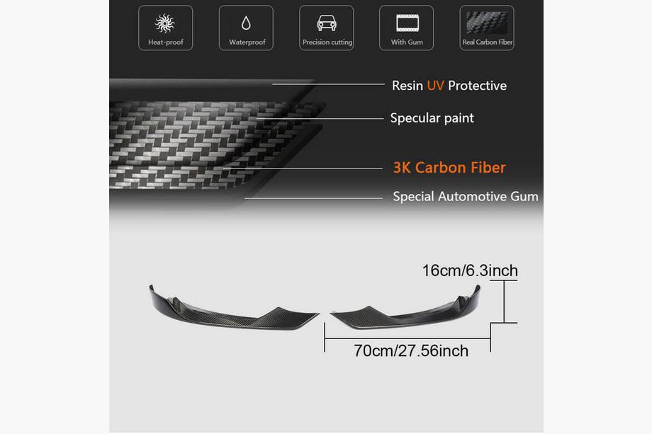 BMW 3 Series F30/F31 2012-2019 Front Bumper Lip Flap V1 (for F80, Carbon) Photo 5