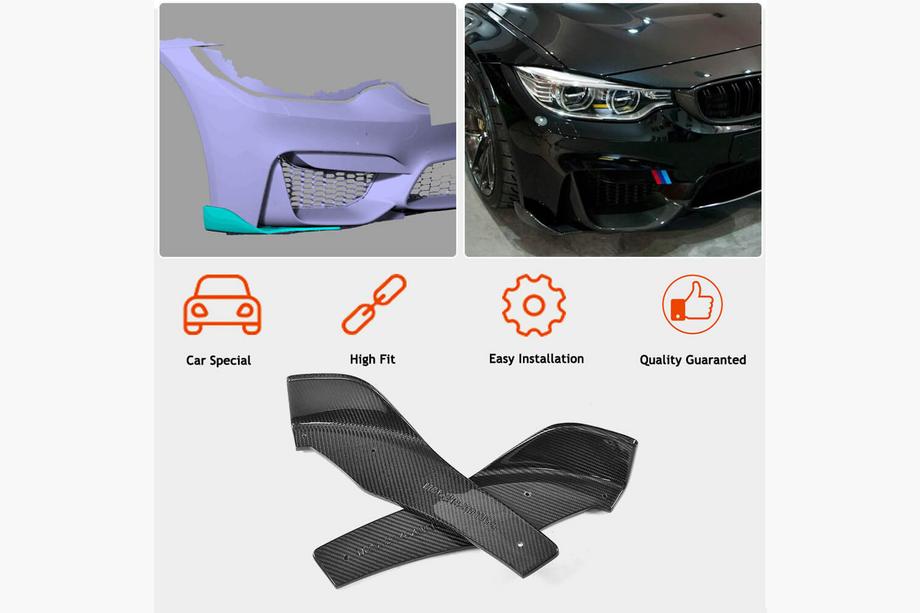 BMW 4 Series F32/F33/F36 2012-2020 Front Bumper Lip Flap V1 (for F82/F83, Carbon) Photo 2